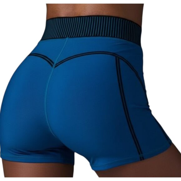 Alo Yoga Airlift High-Waist Line Up Short Eclipse Blue Sculpting XS - Picture 4 of 5